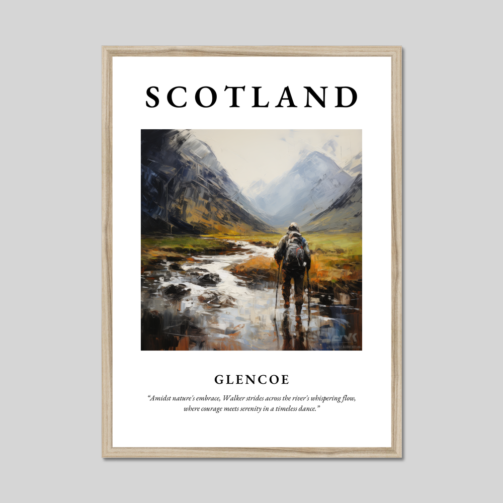 Poster in a natural frame with the word Scotland