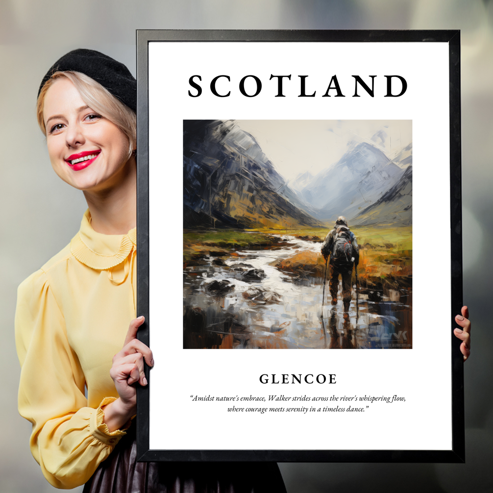 Person holding a poster of Glencoe