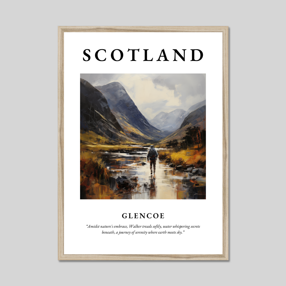 Poster in a natural frame with the word Scotland