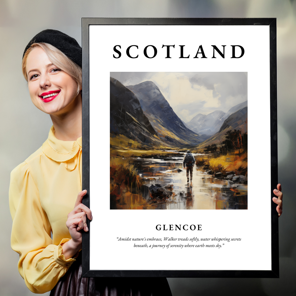 Person holding a poster of Glencoe