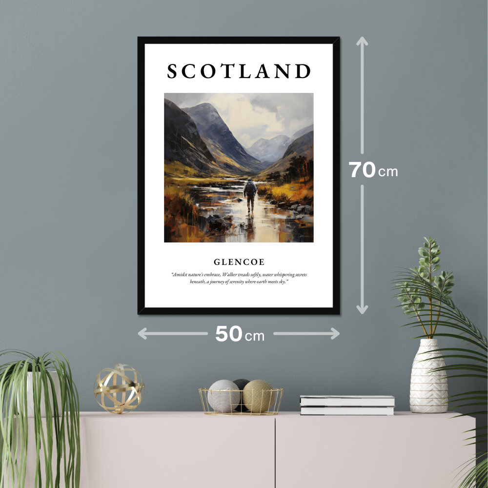 Poster of Glencoe hanging on a wall