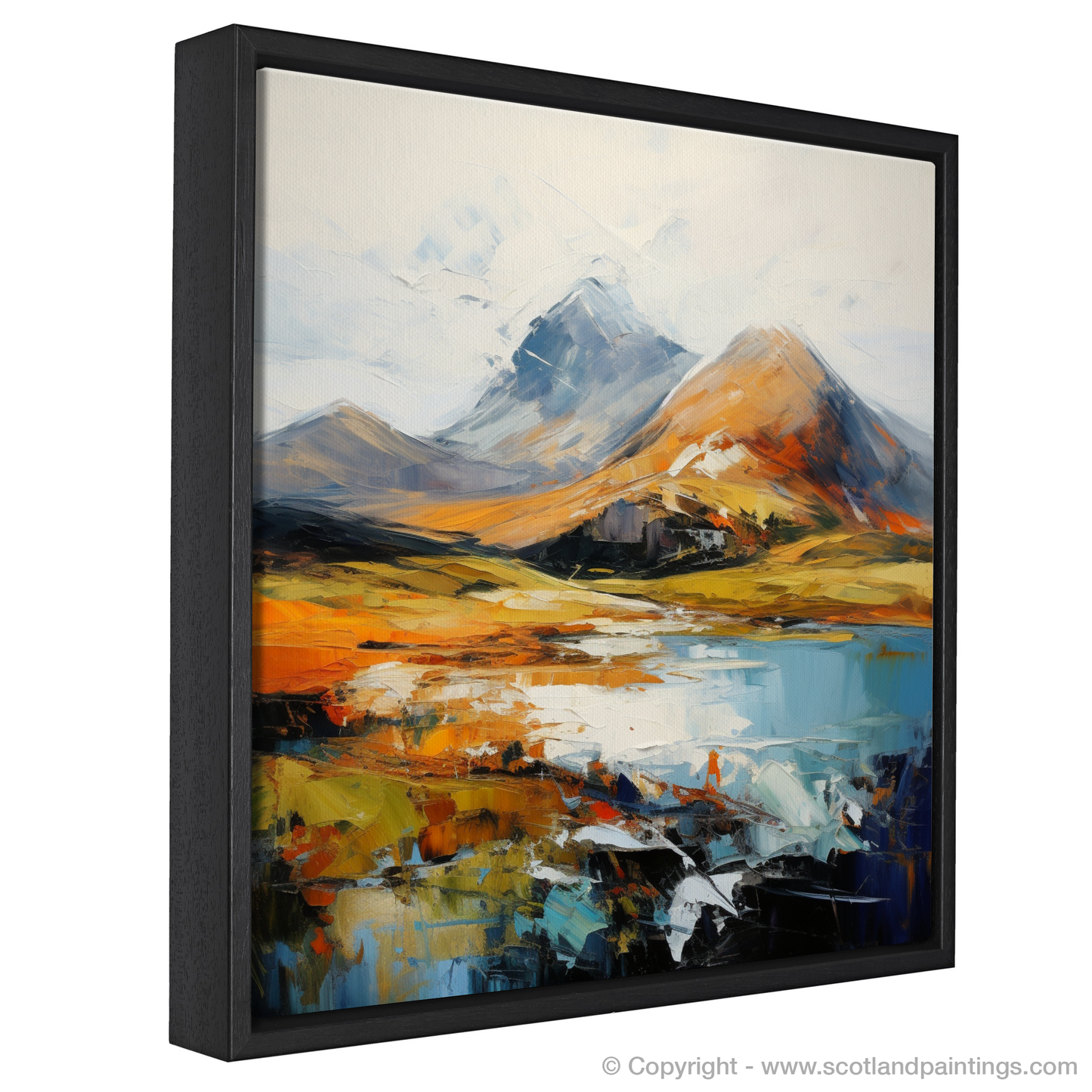 Painting and Art Print of Beinn Alligin, Wester Ross entitled "Majestic Alligin: An Expressionist Ode to the Scottish Highlands".