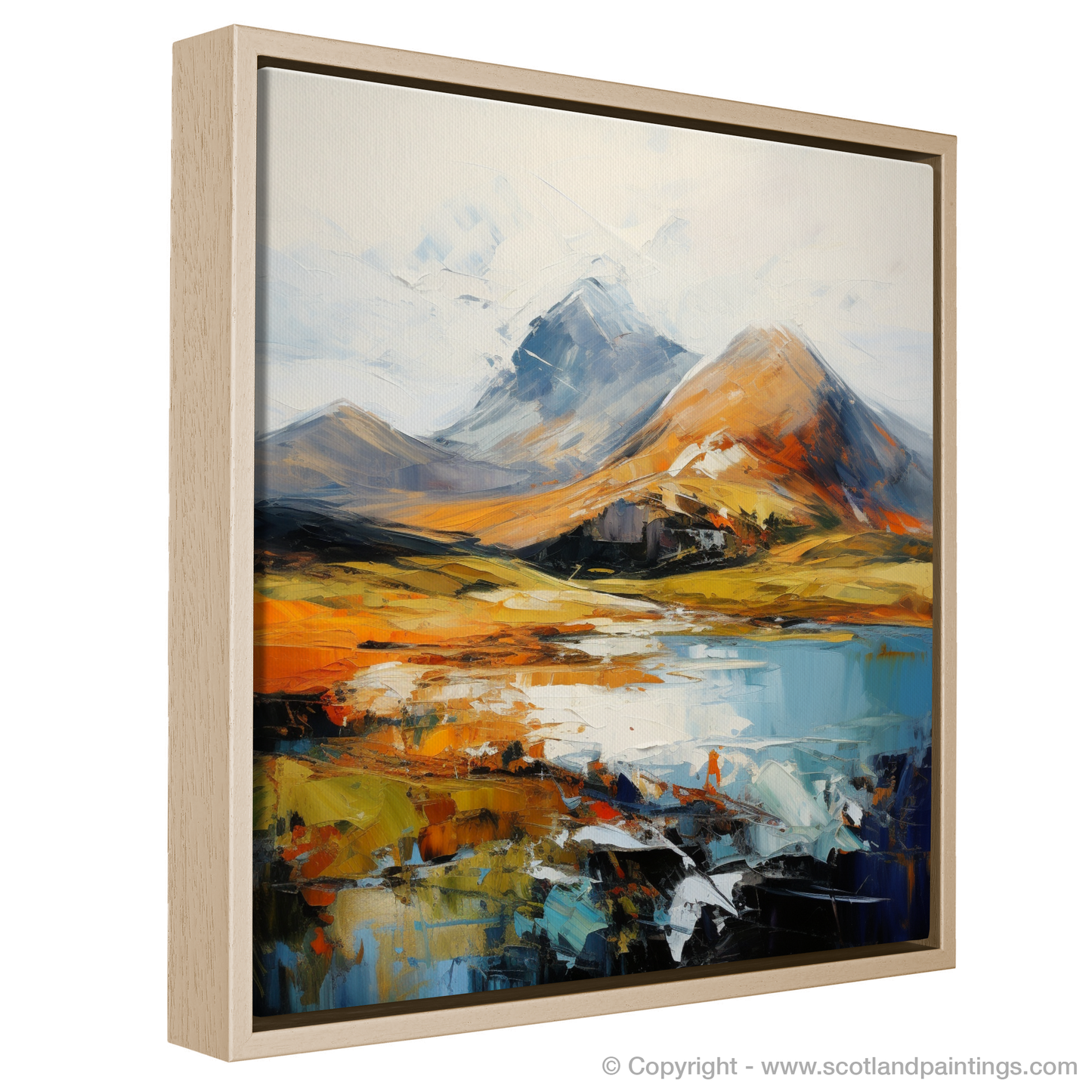 Painting and Art Print of Beinn Alligin, Wester Ross entitled "Majestic Alligin: An Expressionist Ode to the Scottish Highlands".