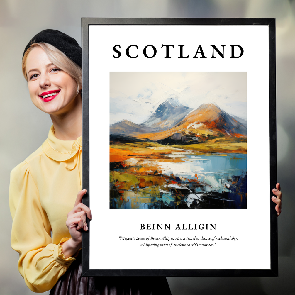 Person holding a poster of Beinn Alligin