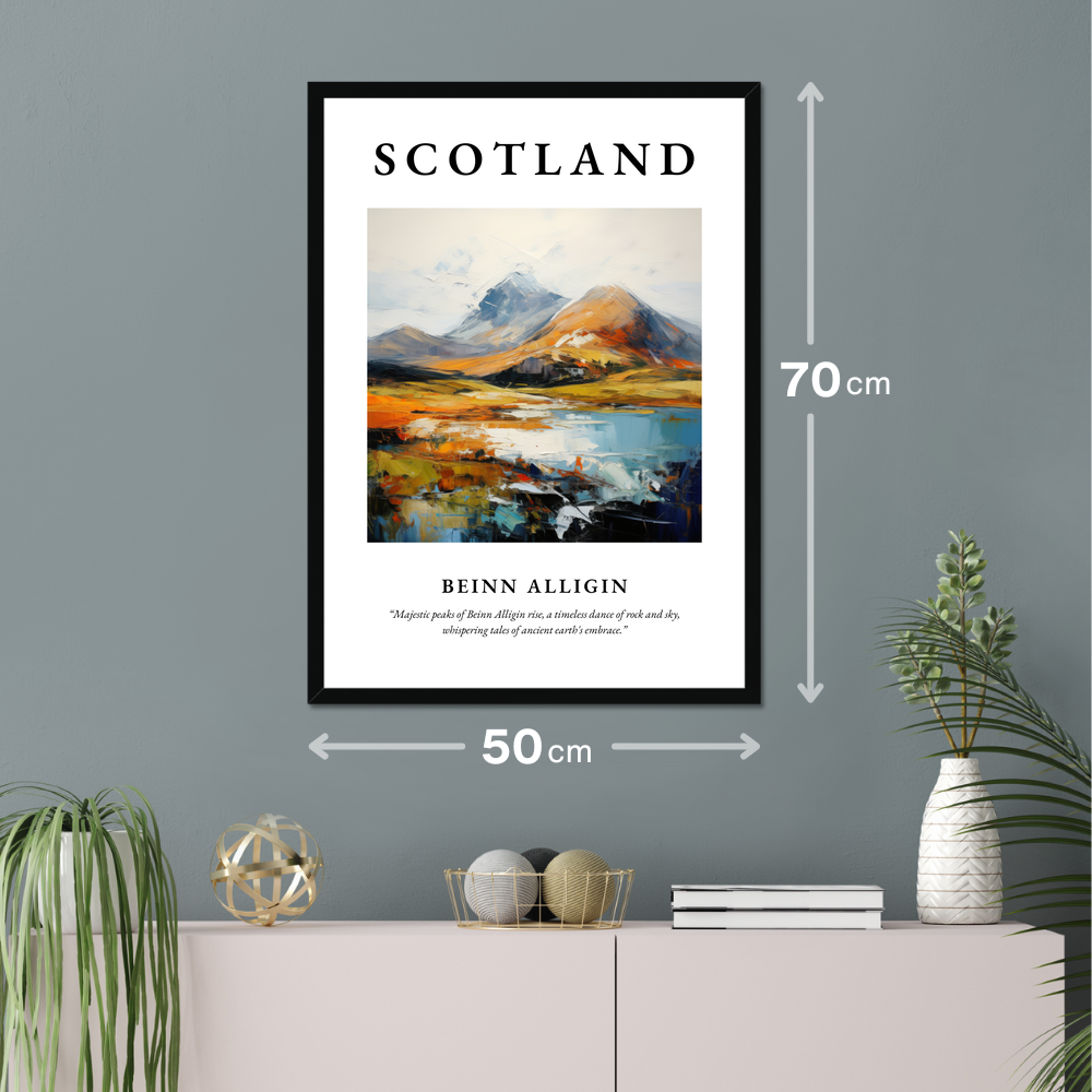 Poster of Beinn Alligin hanging on a wall