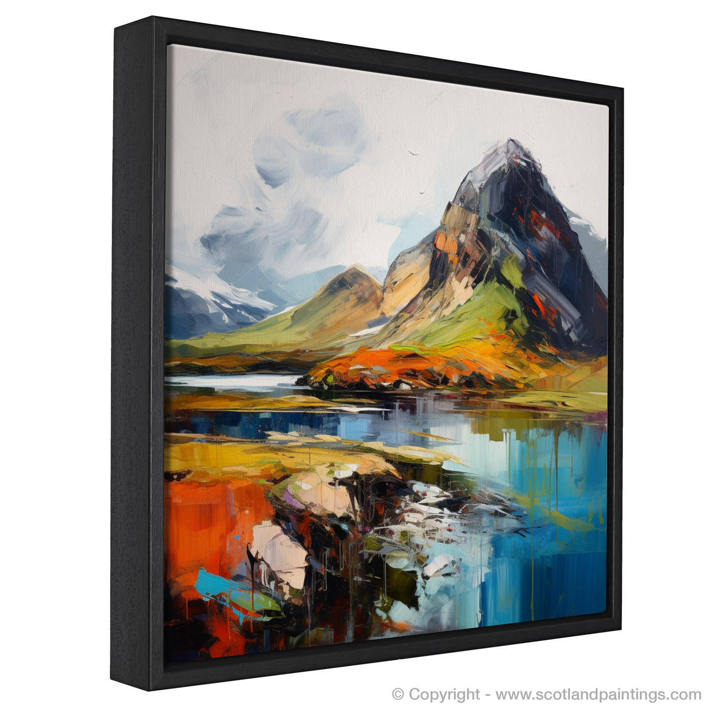 Painting and Art Print of Beinn Alligin, Wester Ross entitled "Beinn Alligin Ablaze: An Expressionist Journey Through the Scottish Highlands".