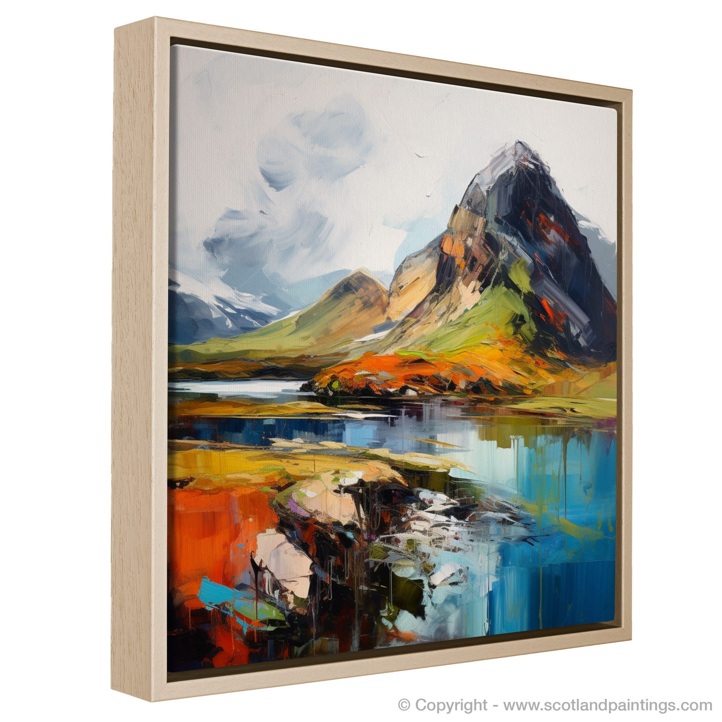 Painting and Art Print of Beinn Alligin, Wester Ross entitled "Beinn Alligin Ablaze: An Expressionist Journey Through the Scottish Highlands".