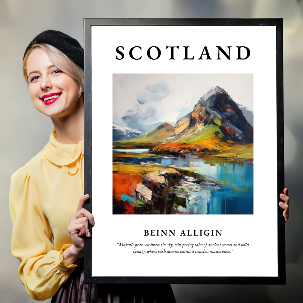 Person holding a poster of Beinn Alligin