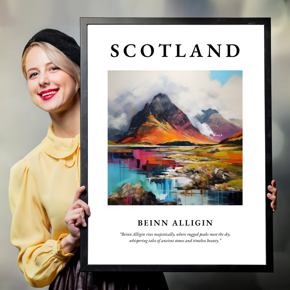 Person holding a poster of Beinn Alligin