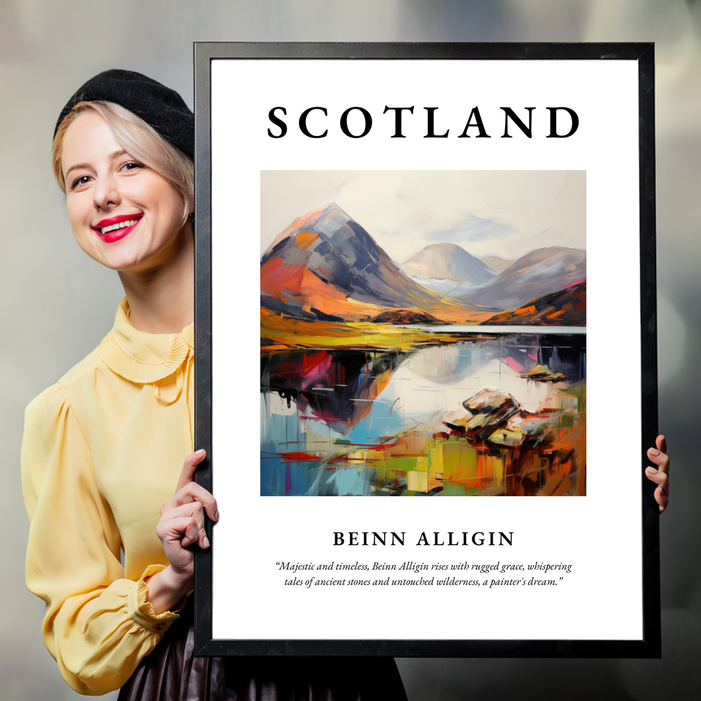 Person holding a poster of Beinn Alligin