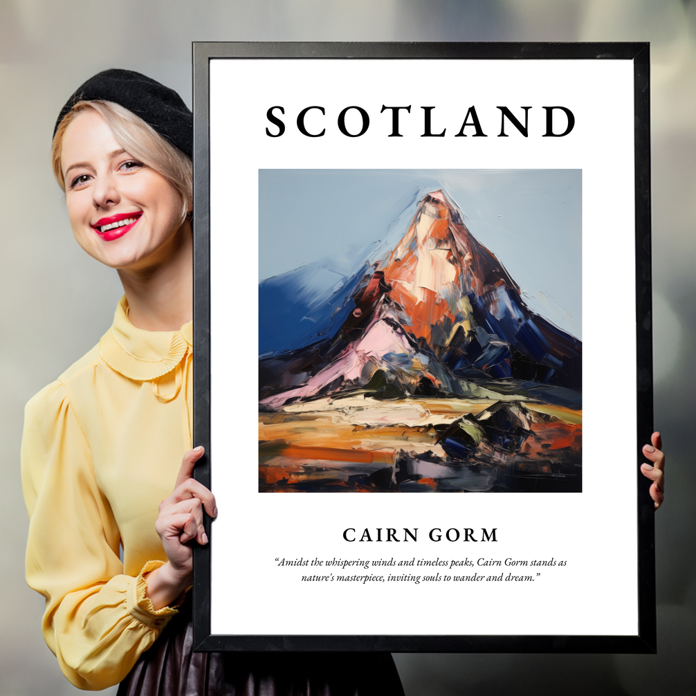 Person holding a poster of Cairn Gorm