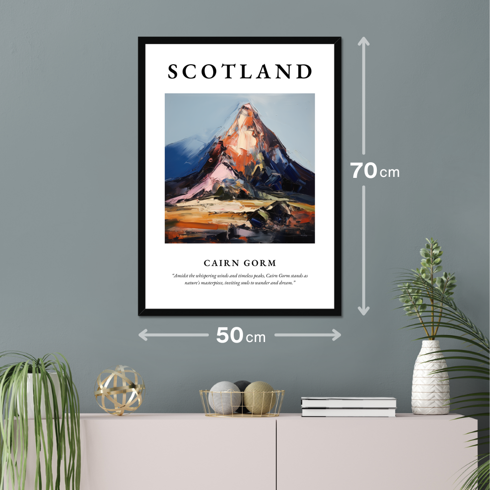 Poster of Cairn Gorm hanging on a wall