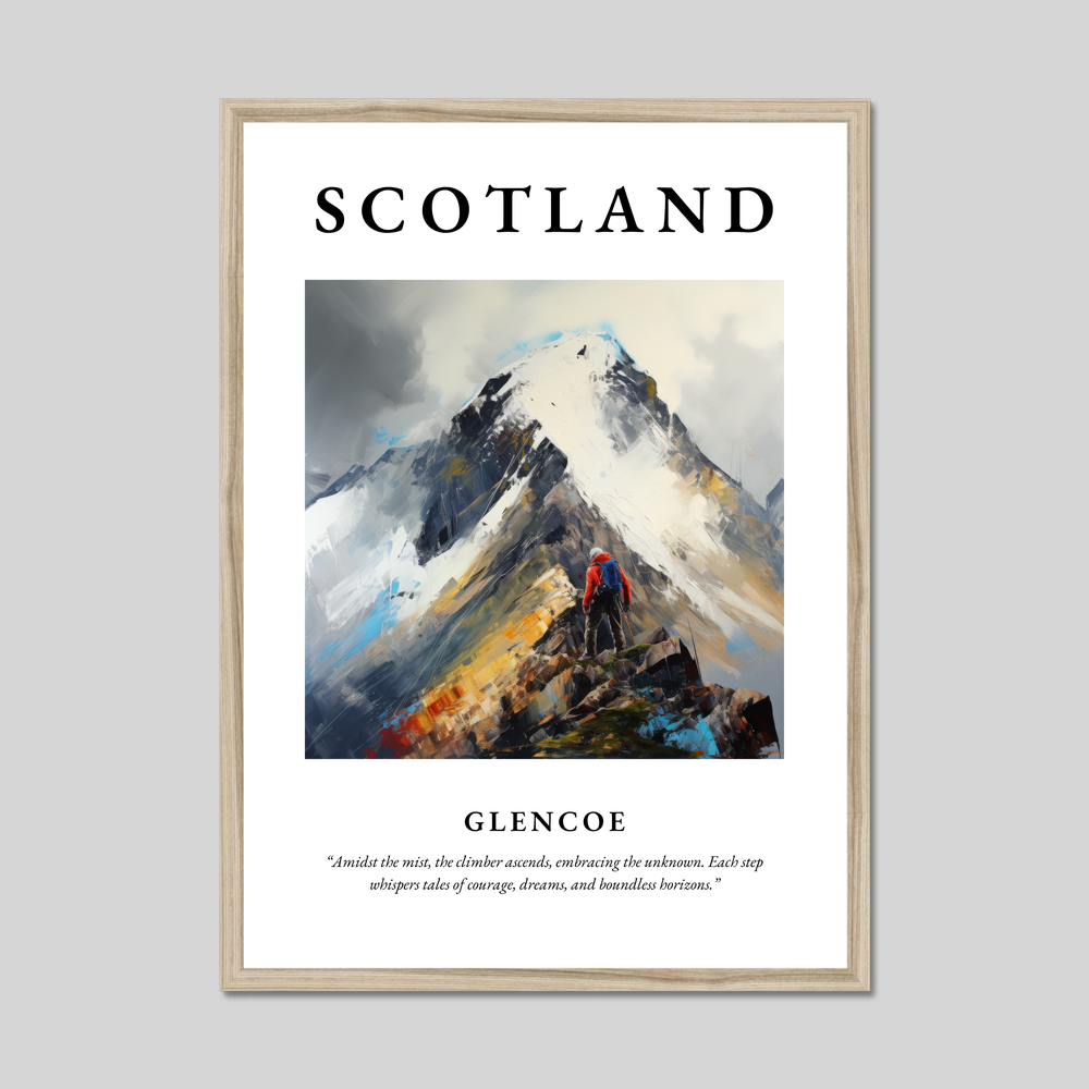 Poster in a natural frame with the word Scotland