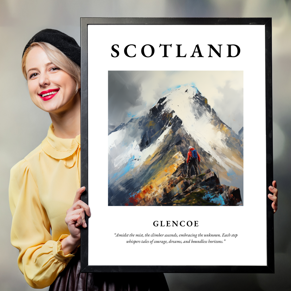 Person holding a poster of Glencoe