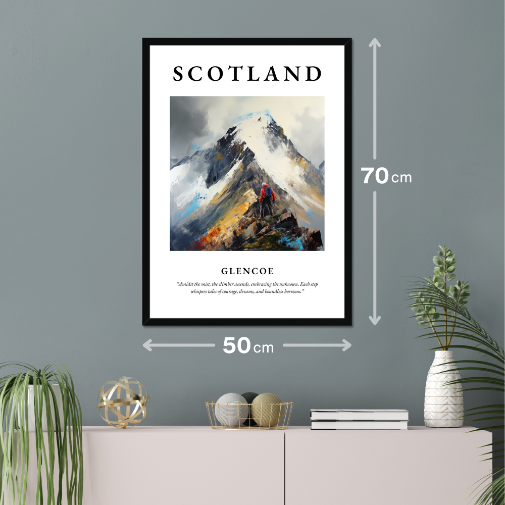 Poster of Glencoe hanging on a wall