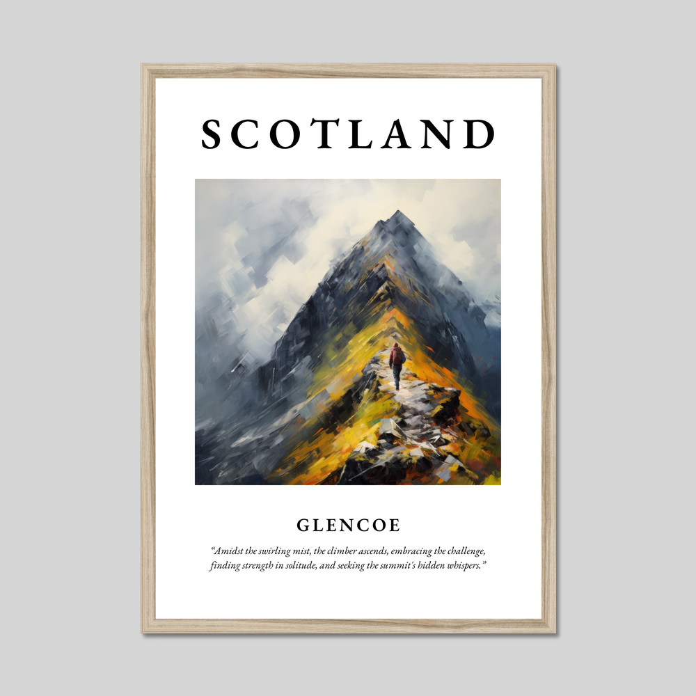 Poster in a natural frame with the word Scotland