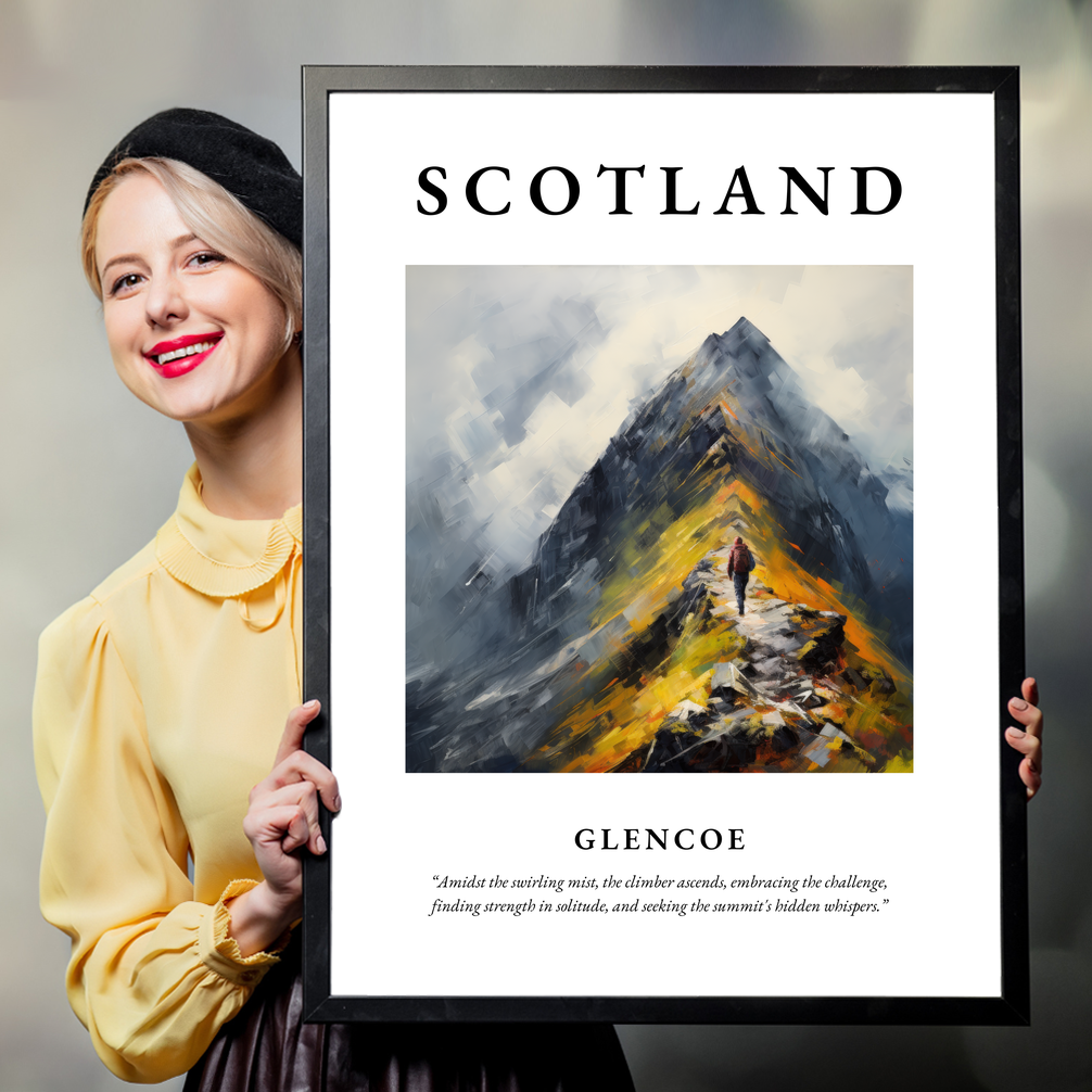 Person holding a poster of Glencoe