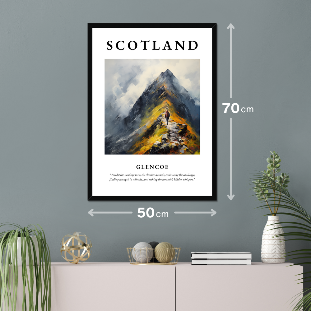 Poster of Glencoe hanging on a wall