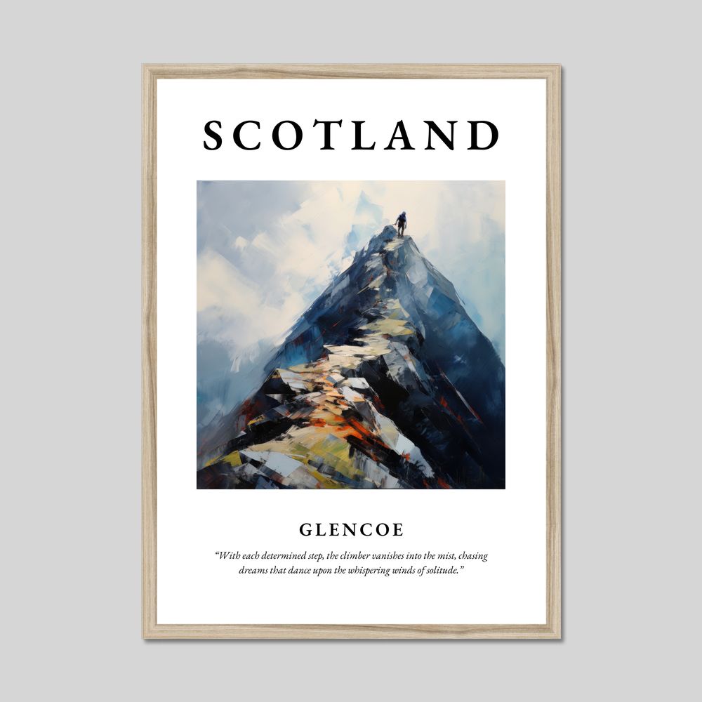 Poster in a natural frame with the word Scotland