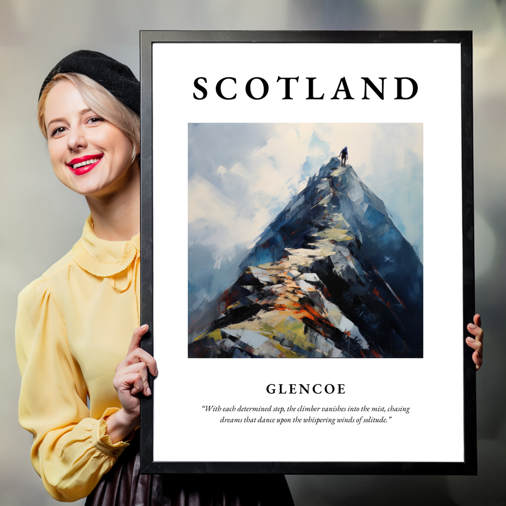 Person holding a poster of Glencoe