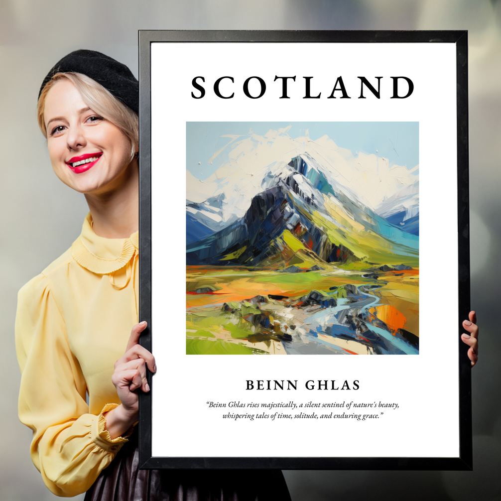 Person holding a poster of Beinn Ghlas