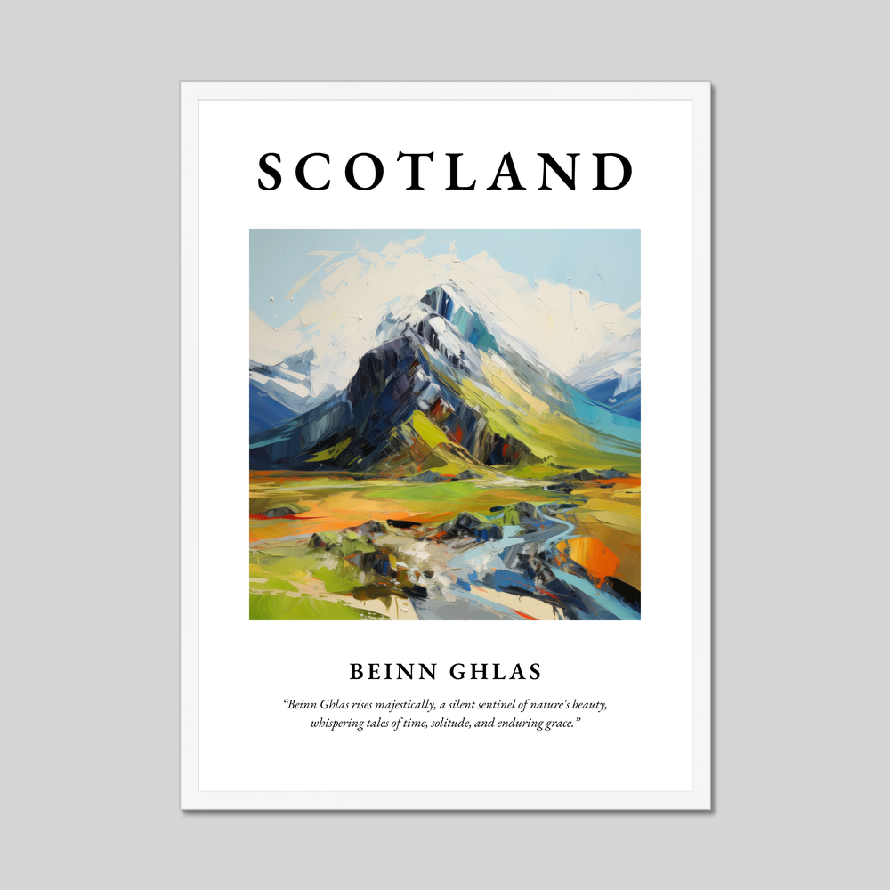 Poster in a white frame with the word Scotland