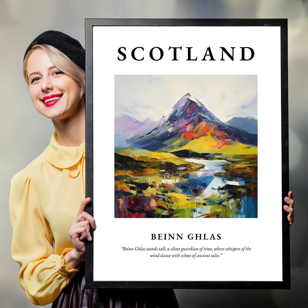 Person holding a poster of Beinn Ghlas