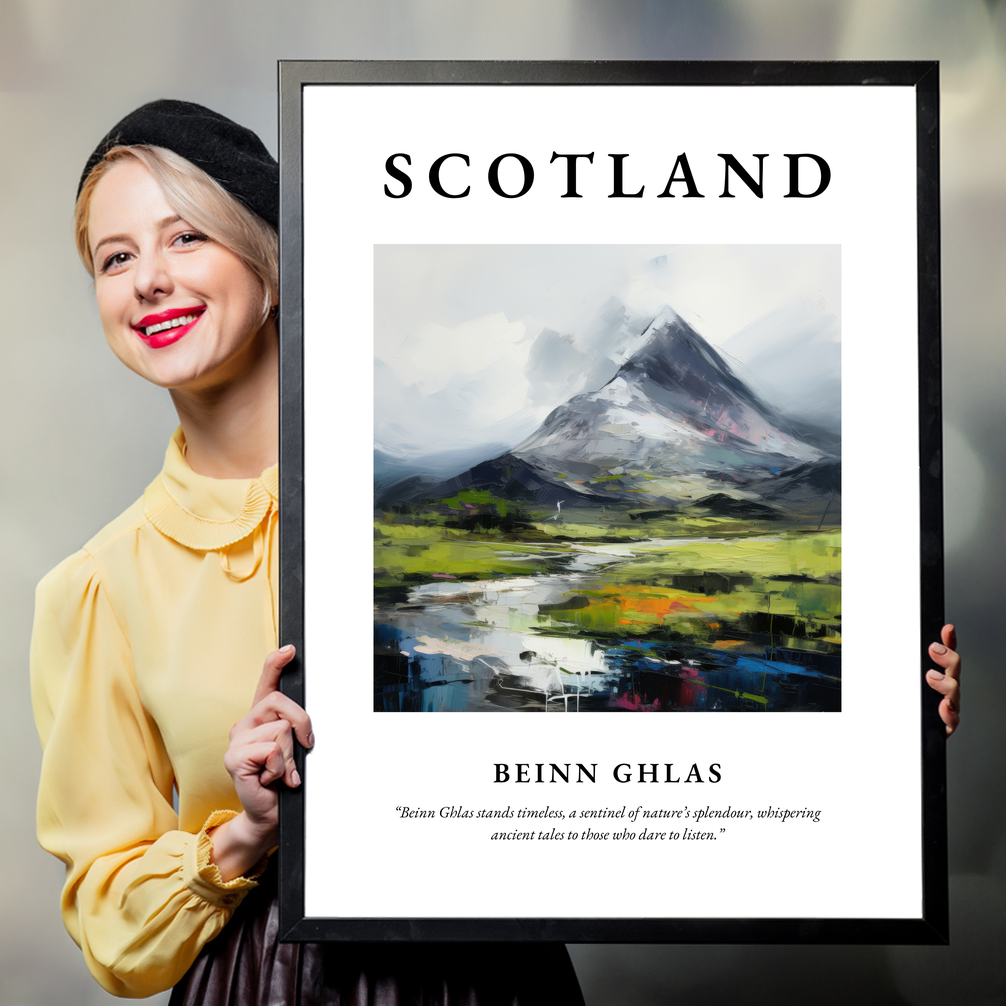 Person holding a poster of Beinn Ghlas