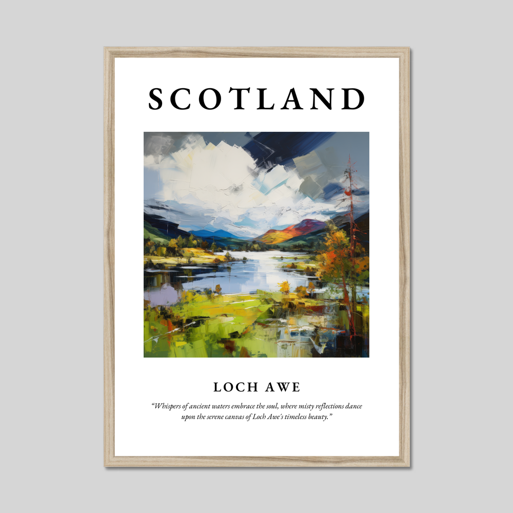 Poster in a natural frame with the word Scotland