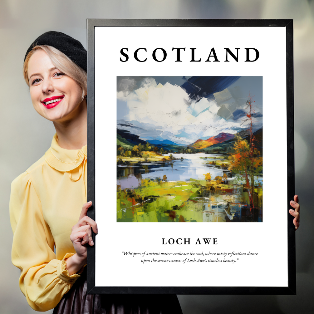 Person holding a poster of Loch Awe