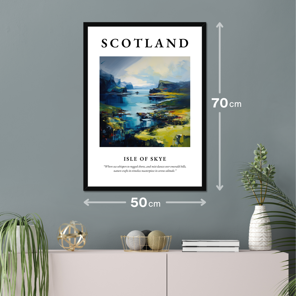 Poster of Isle of Skye hanging on a wall