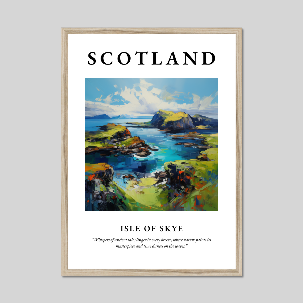 Poster in a natural frame with the word Scotland