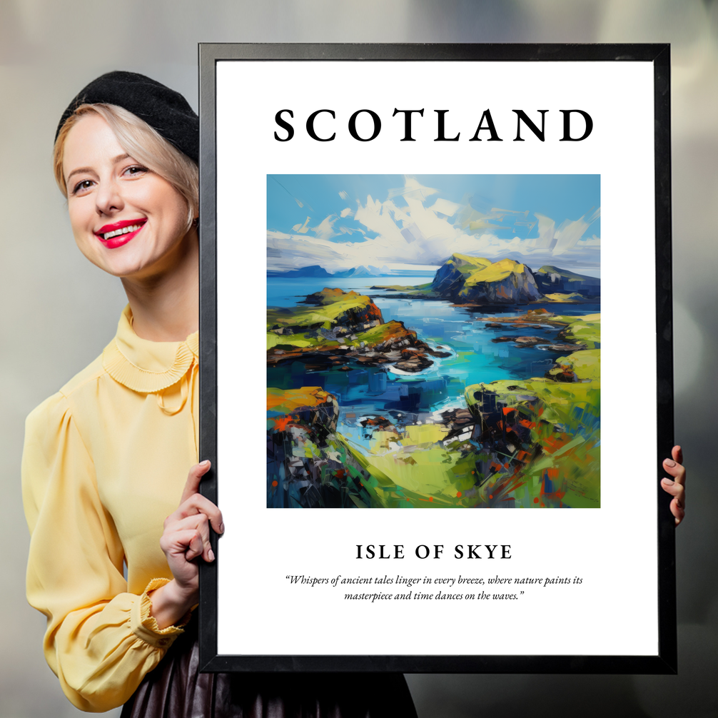 Person holding a poster of Isle of Skye