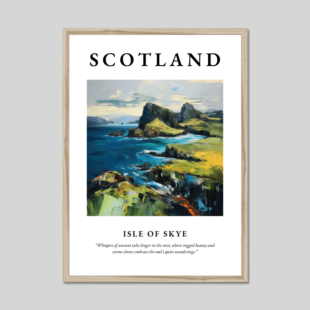 Poster in a natural frame with the word Scotland