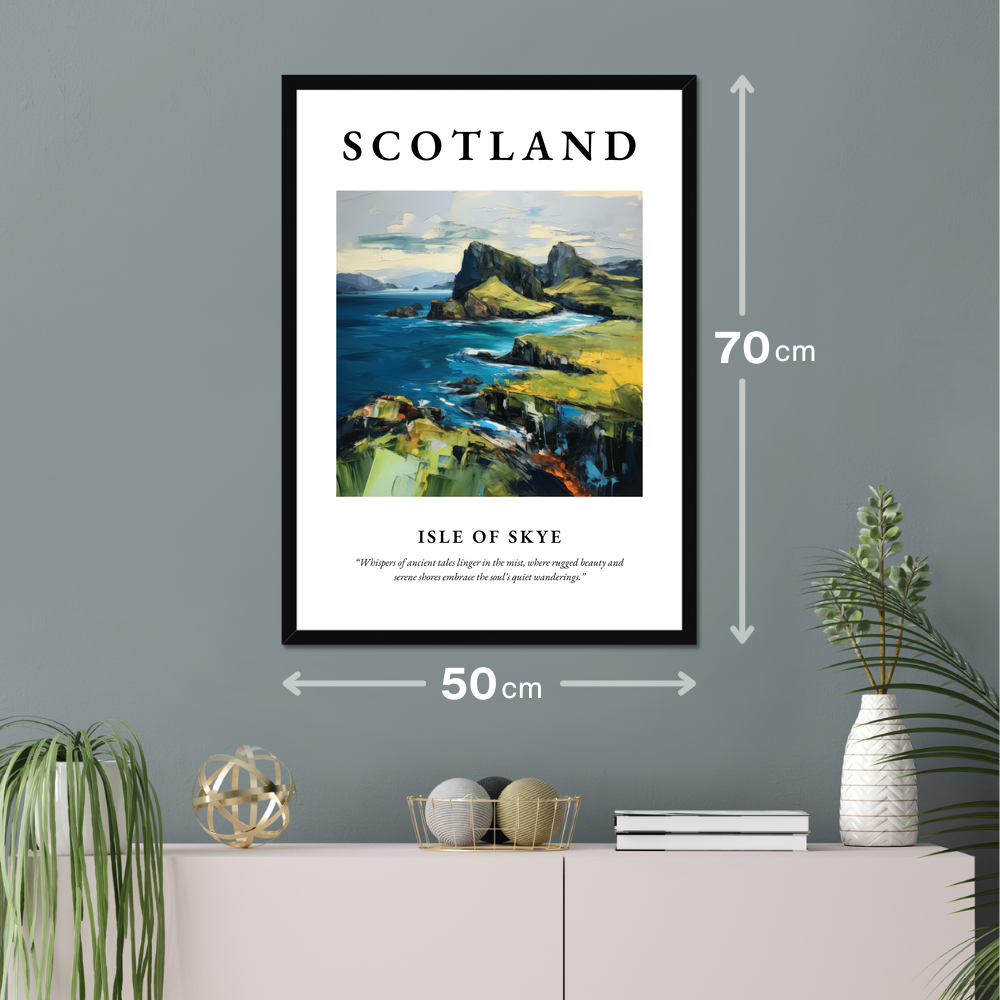 Poster of Isle of Skye hanging on a wall