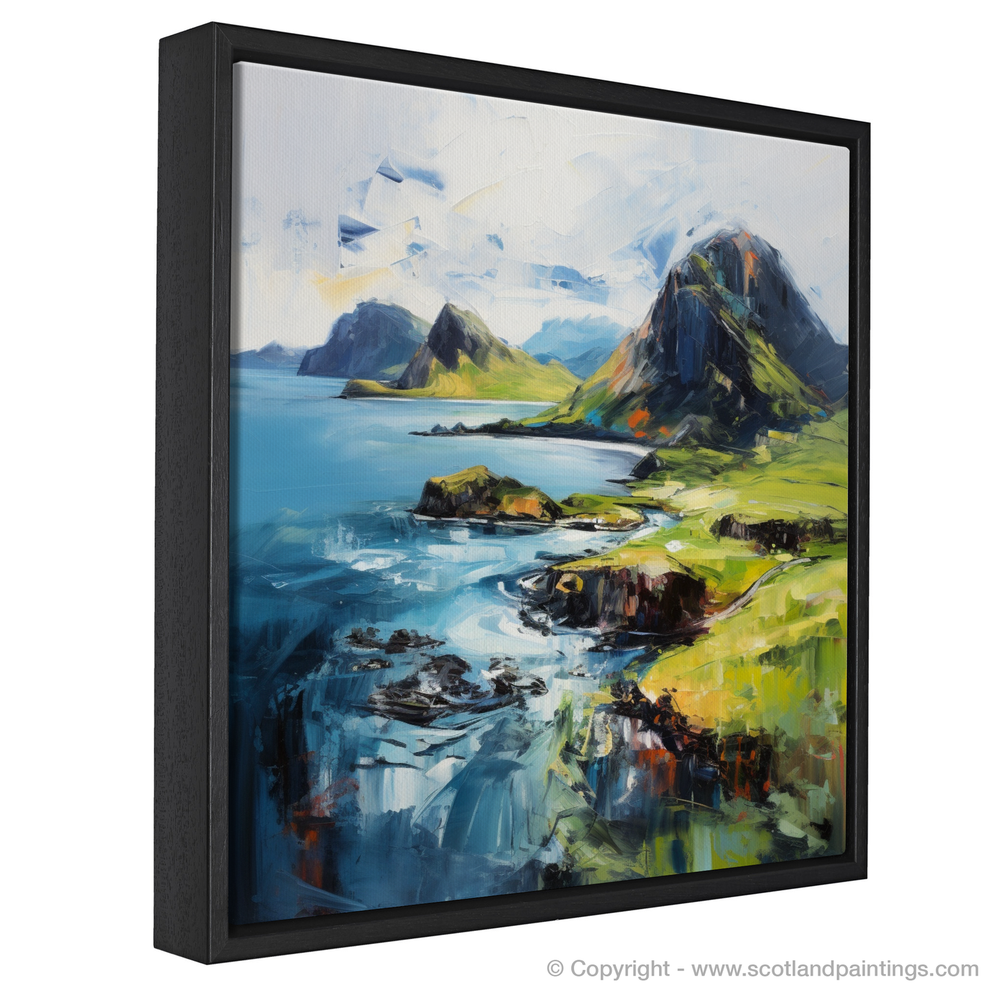 Painting and Art Print of Isle of Skye's smaller isles, Inner Hebrides entitled "Isle of Skye's Wild Beauty: An Expressionist Ode to the Inner Hebrides".