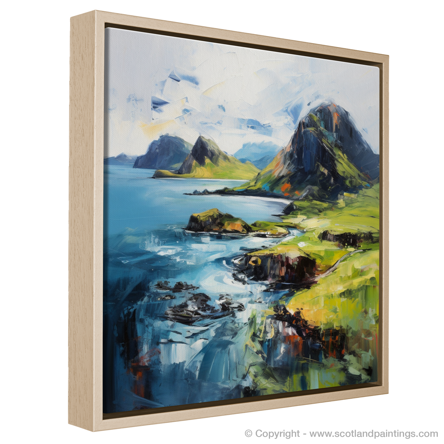 Painting and Art Print of Isle of Skye's smaller isles, Inner Hebrides entitled "Isle of Skye's Wild Beauty: An Expressionist Ode to the Inner Hebrides".