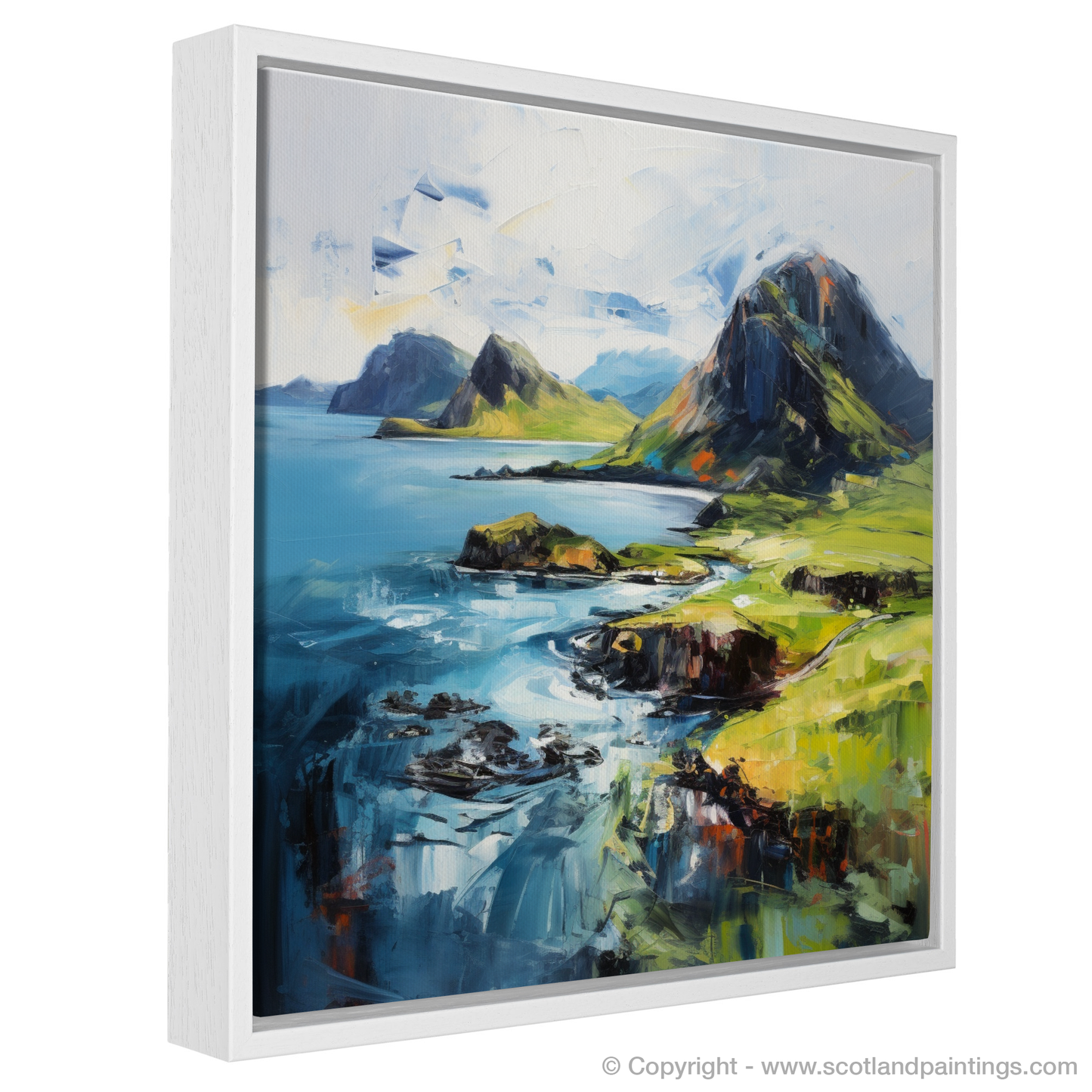 Painting and Art Print of Isle of Skye's smaller isles, Inner Hebrides entitled "Isle of Skye's Wild Beauty: An Expressionist Ode to the Inner Hebrides".