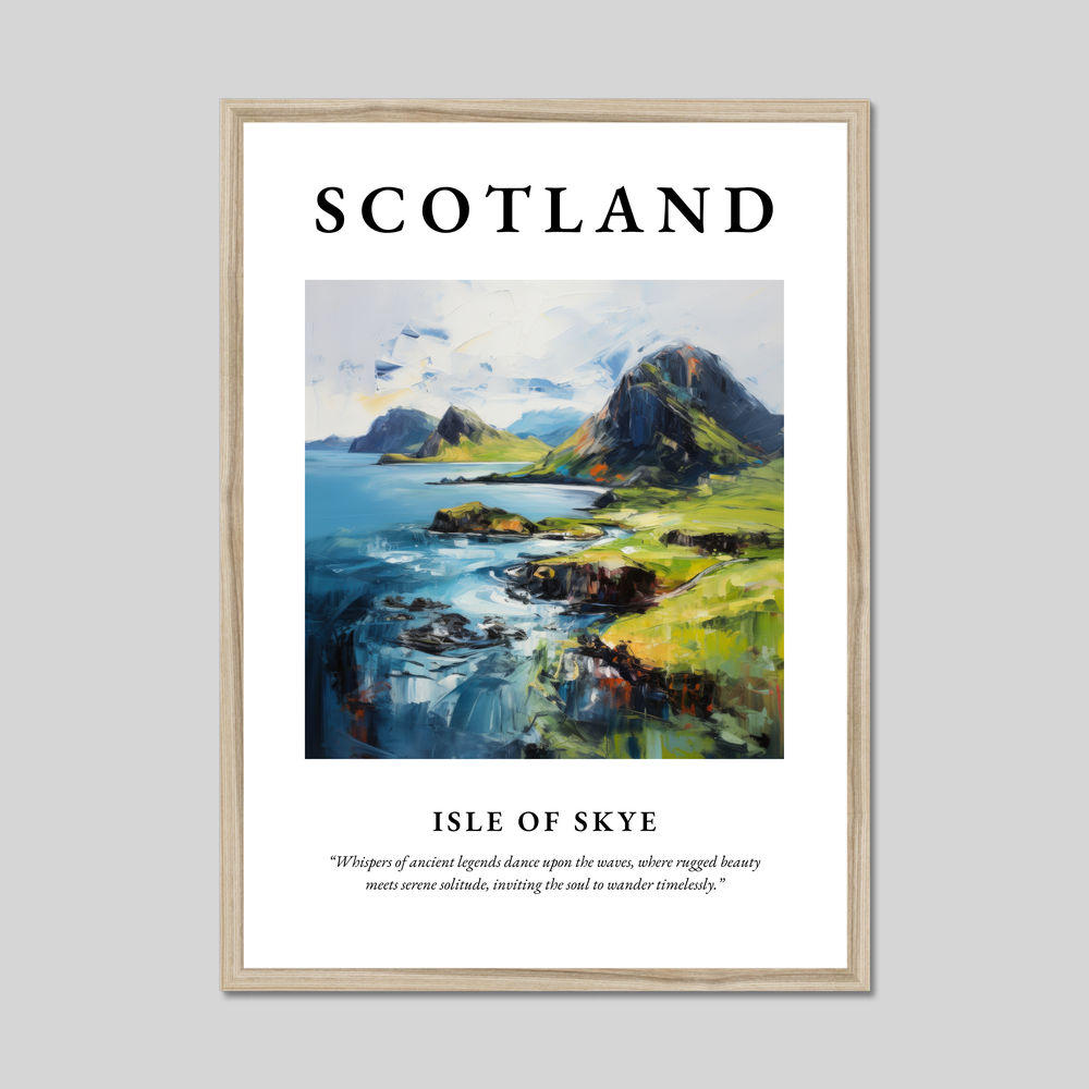 Poster in a natural frame with the word Scotland