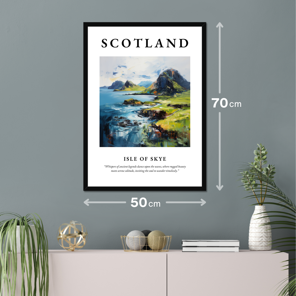 Poster of Isle of Skye hanging on a wall