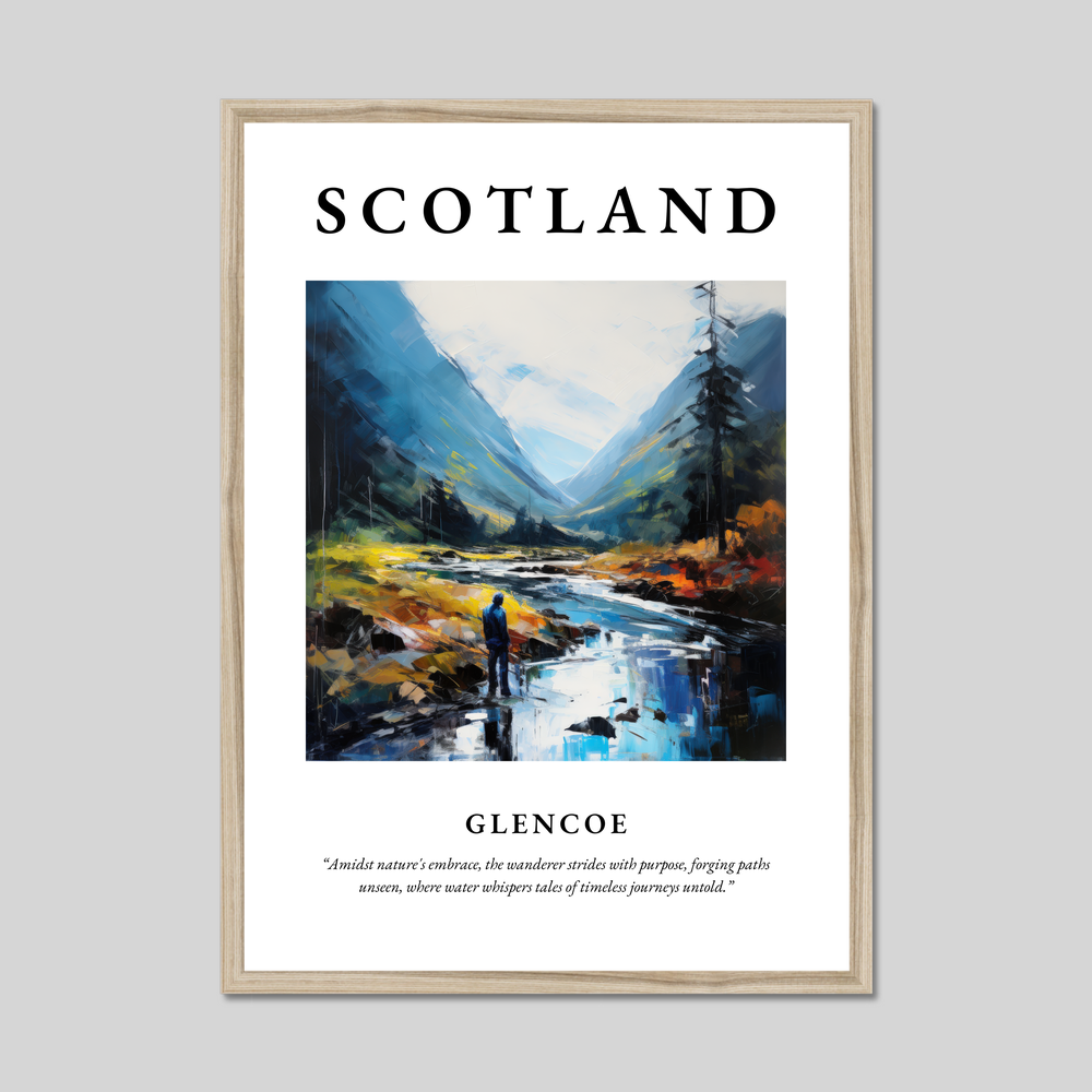 Poster in a natural frame with the word Scotland