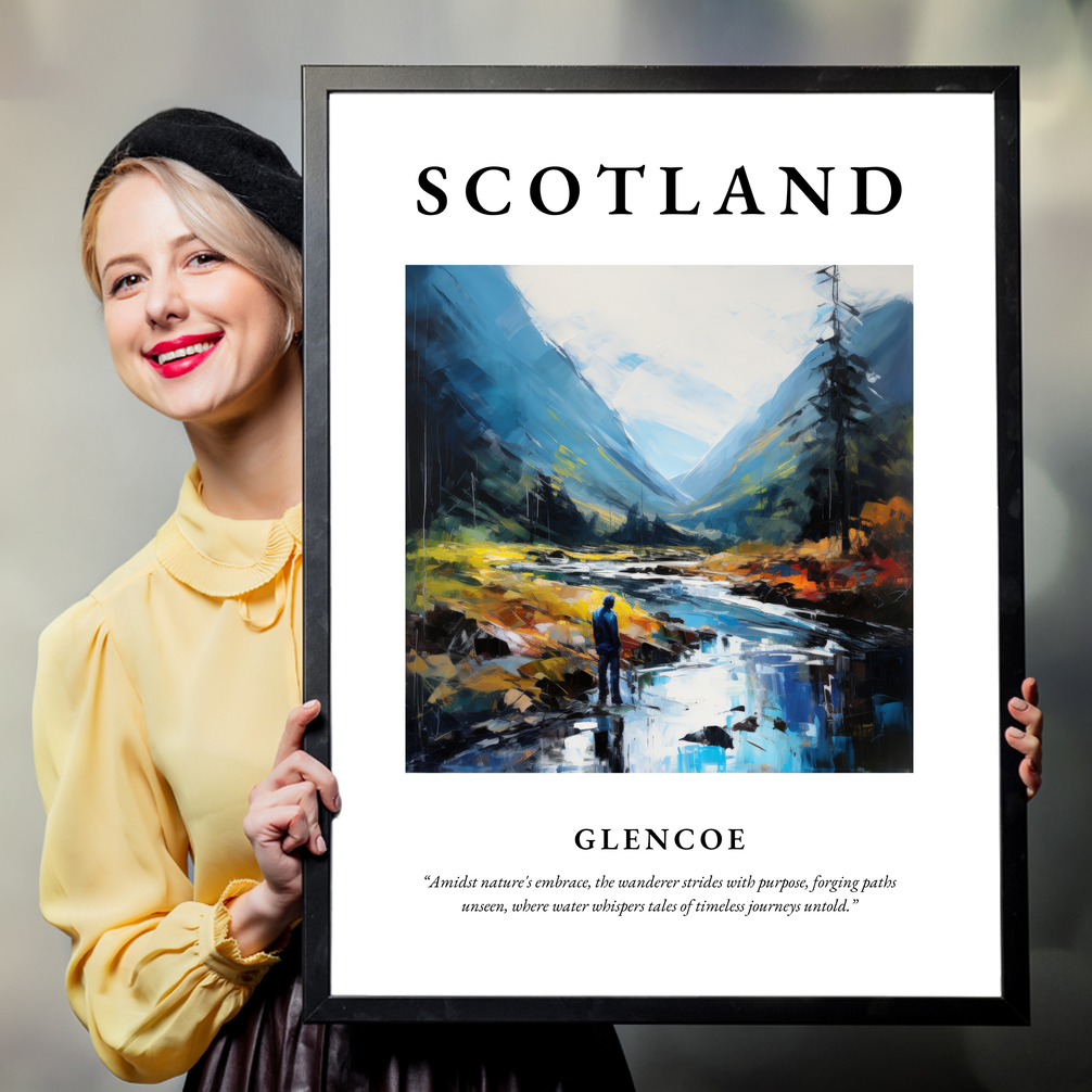 Person holding a poster of Glencoe