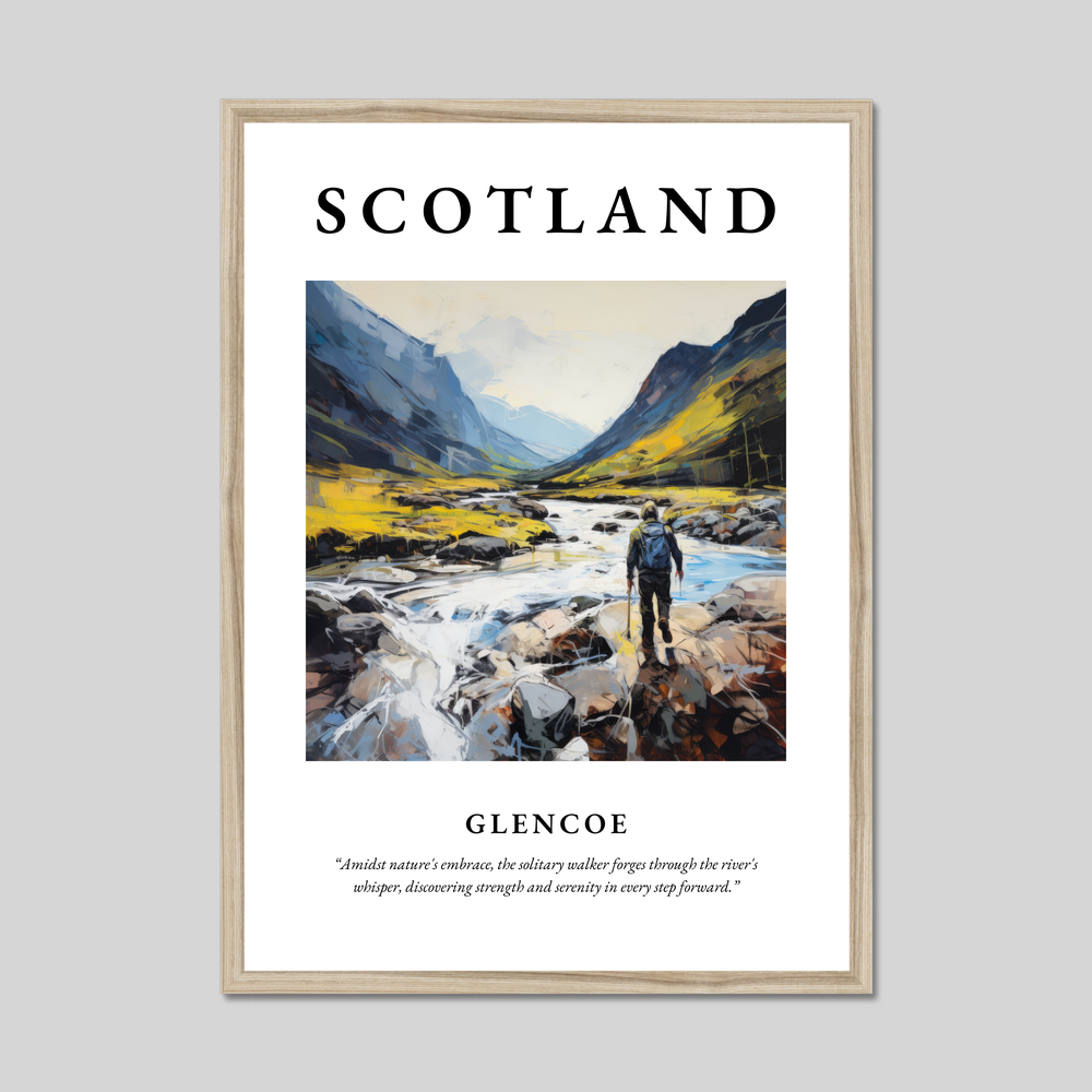 Poster in a natural frame with the word Scotland