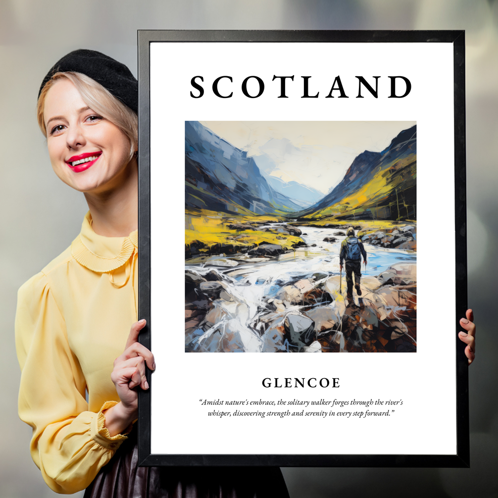 Person holding a poster of Glencoe