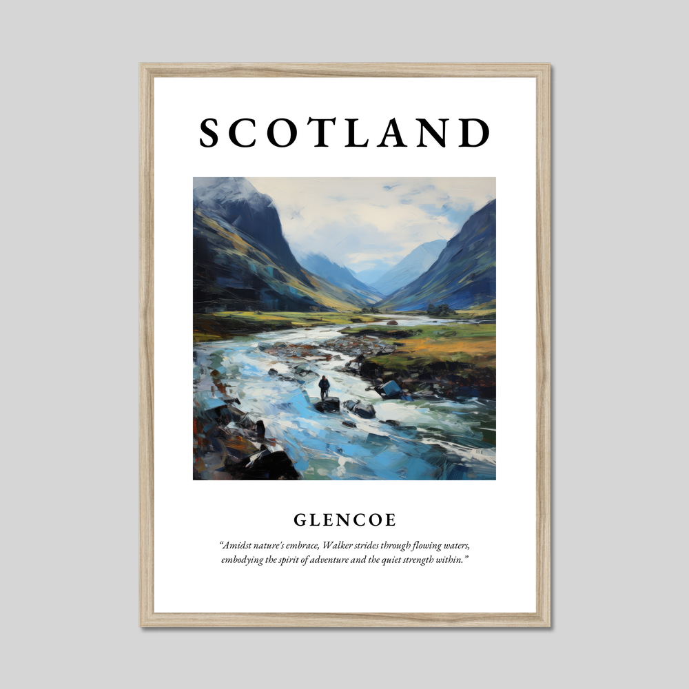 Poster in a natural frame with the word Scotland