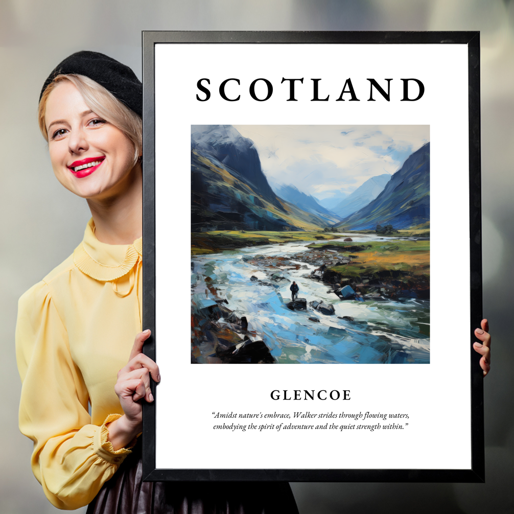 Person holding a poster of Glencoe