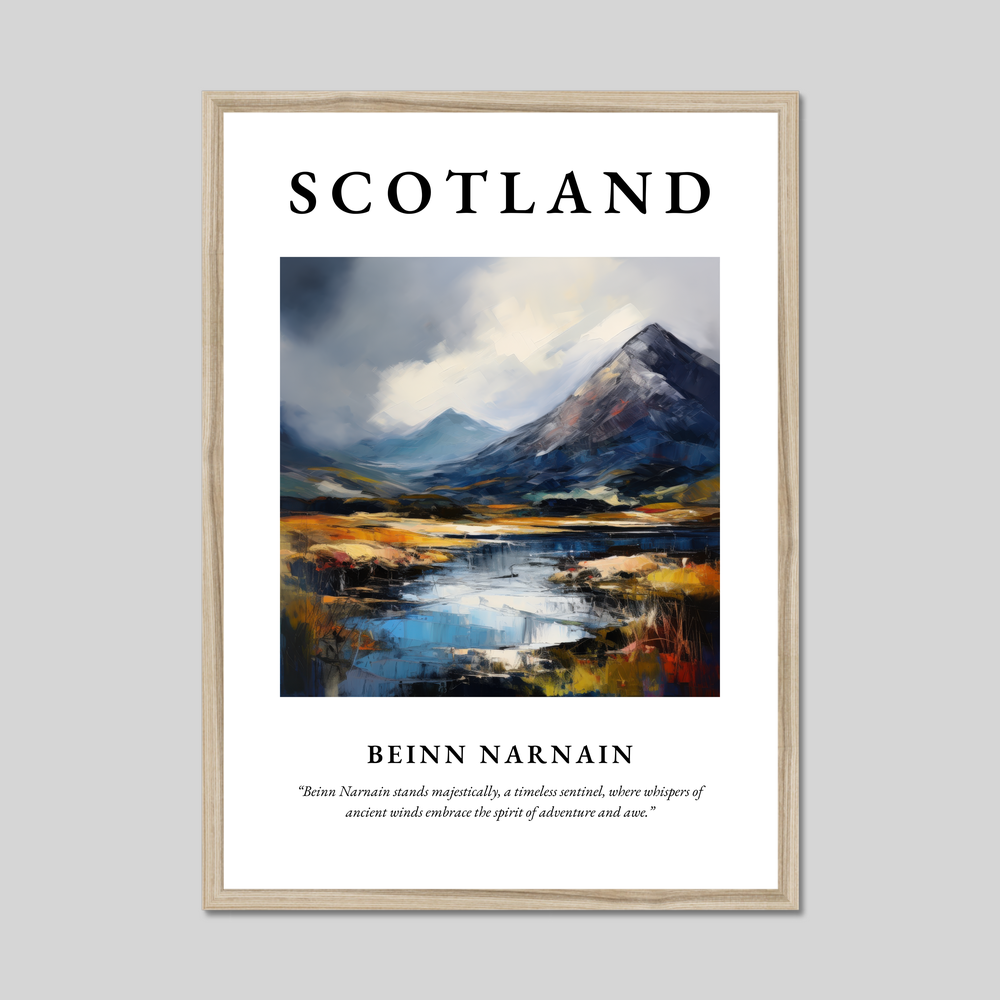 Poster in a natural frame with the word Scotland