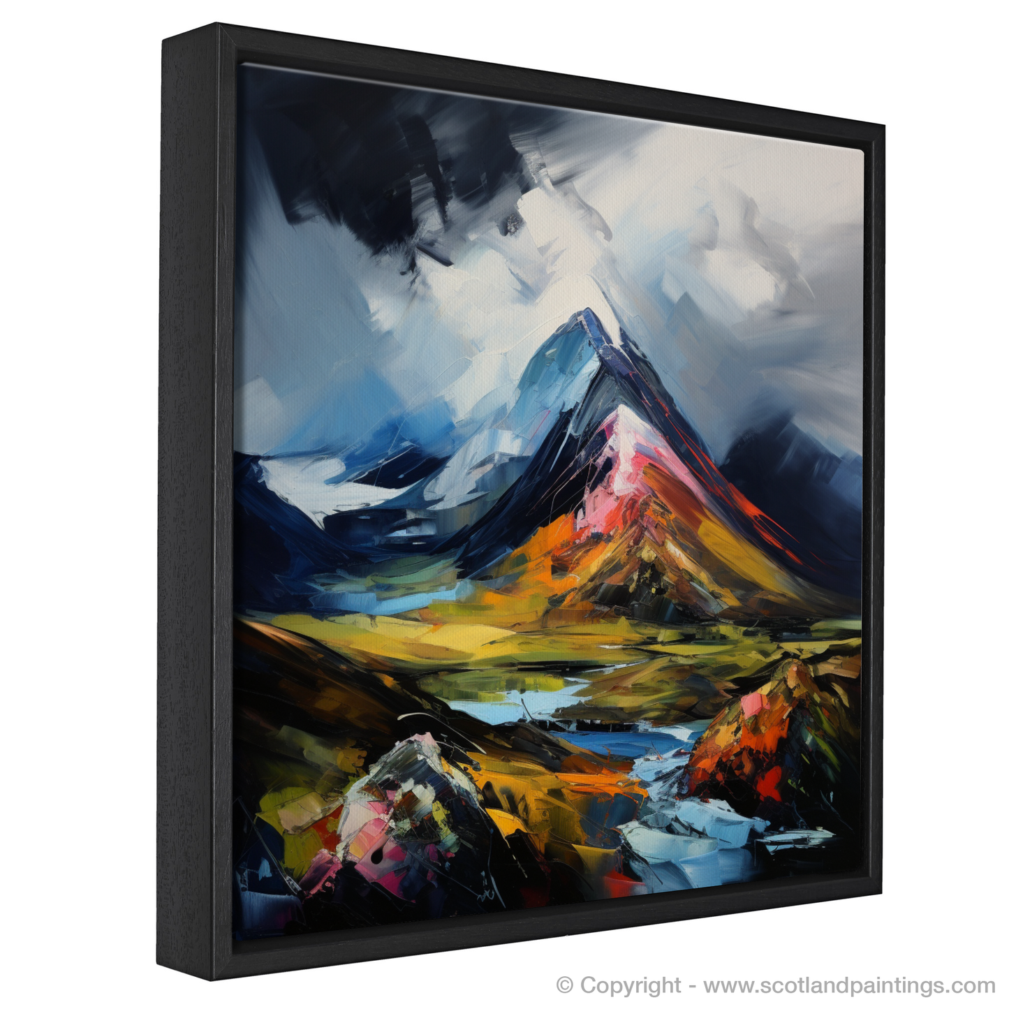 Painting and Art Print of Beinn Narnain entitled "Beinn Narnain Unleashed: An Expressionist Ode to the Scottish Highlands".