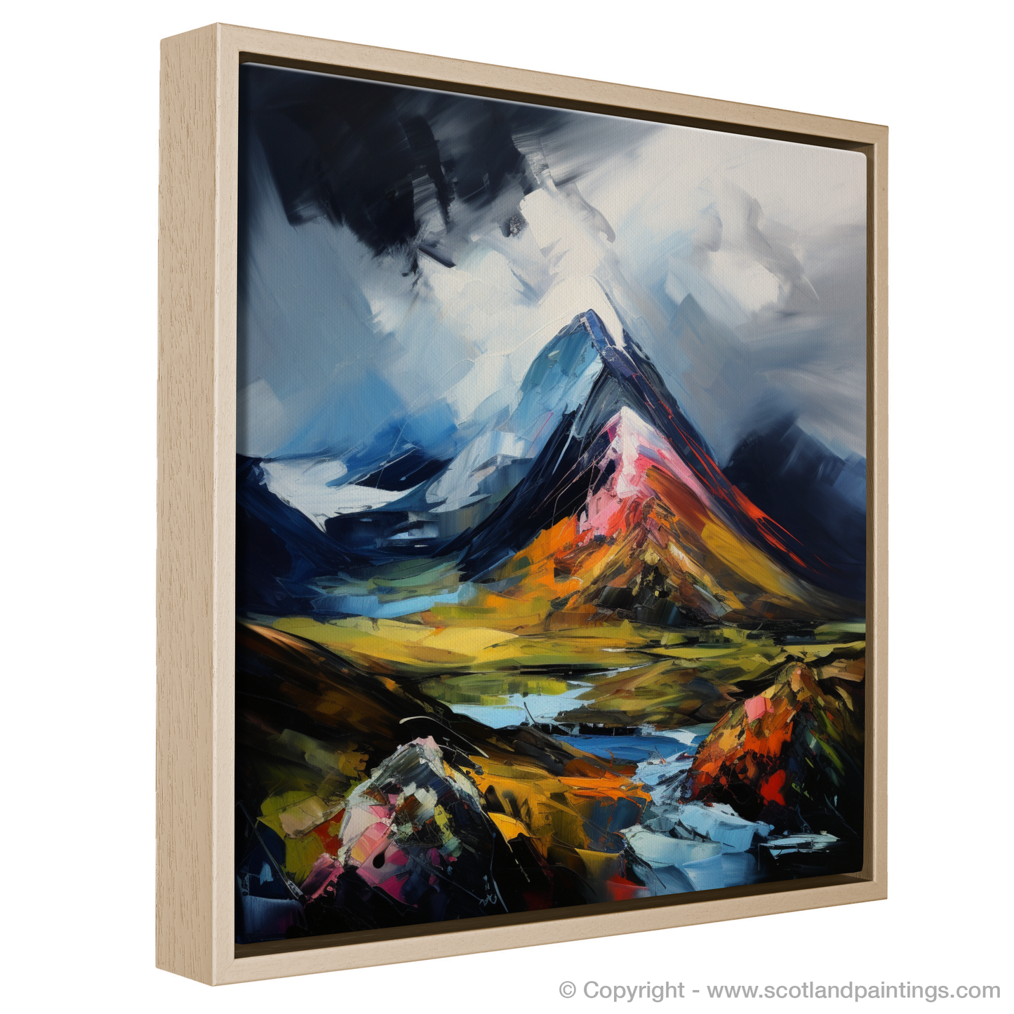 Painting and Art Print of Beinn Narnain entitled "Beinn Narnain Unleashed: An Expressionist Ode to the Scottish Highlands".