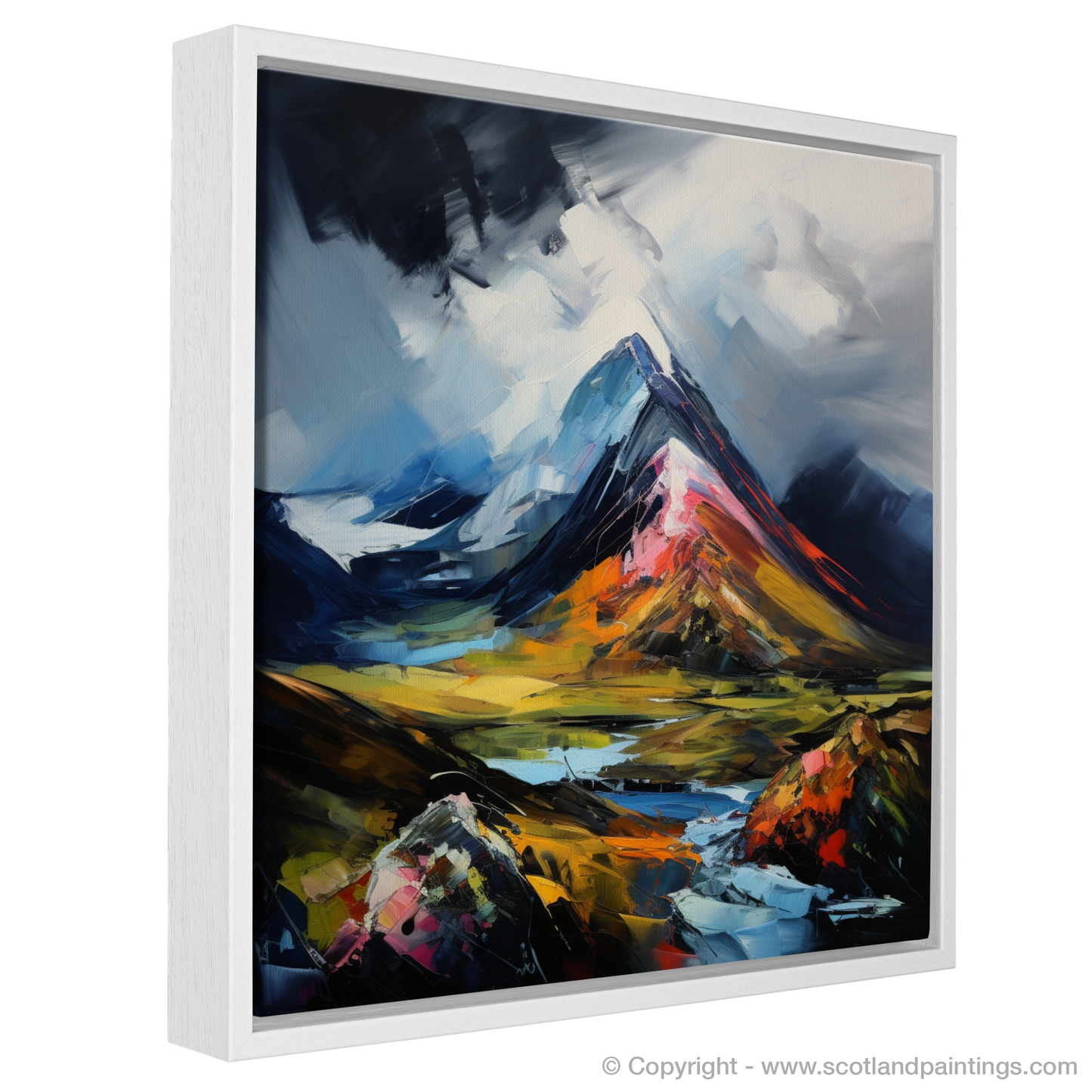 Painting and Art Print of Beinn Narnain entitled "Beinn Narnain Unleashed: An Expressionist Ode to the Scottish Highlands".